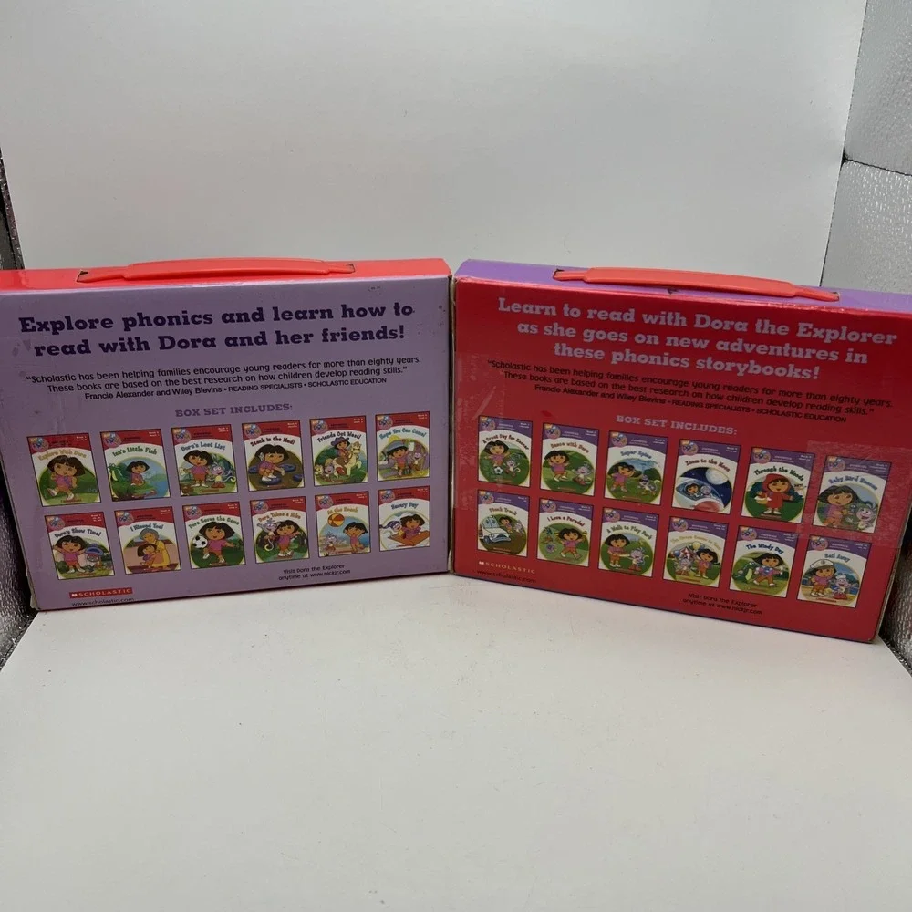 2X Dora the Explorer Phonics Boxed Sets, 23 Books- Box 1&2,  Phonics Scholastic